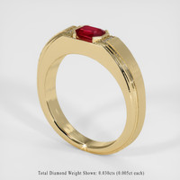 0.83 Ct. Ruby Ring, 18K Yellow Gold 2