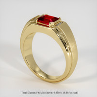 1.03 Ct. Ruby Ring, 18K Yellow Gold 2