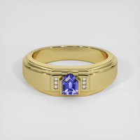 0.60 Ct. Blue Sapphire Ring, 18K Yellow Gold 1