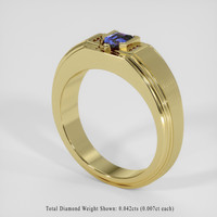 0.60 Ct. Blue Sapphire Ring, 18K Yellow Gold 2