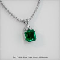 2.42 Ct. Emerald Pendant, Platinum 950 2