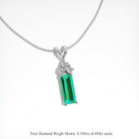 1.03 Ct. Emerald Pendant, Platinum 950 2