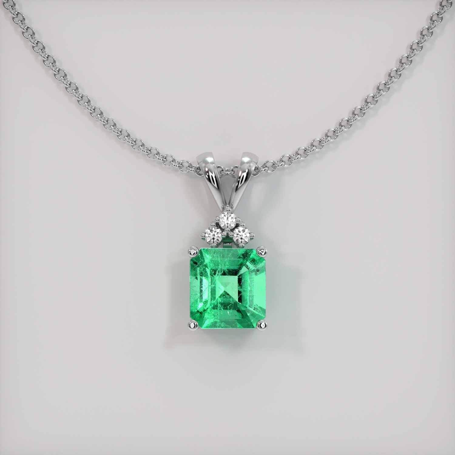 platinum emerald pendant