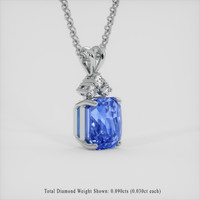 3.15 Ct. Blue Sapphire Pendant, Platinum 950 2