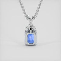 3.15 Ct. Blue Sapphire Pendant, 14K White Gold 4