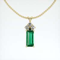 2.66 Ct. Emerald Pendant, 18K Yellow Gold 1
