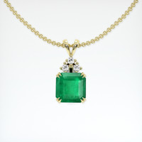 3.73 Ct. Emerald Pendant, 18K Yellow Gold 1