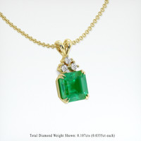 3.73 Ct. Emerald Pendant, 18K Yellow Gold 2