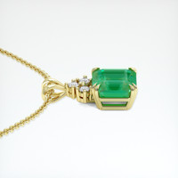 3.73 Ct. Emerald Pendant, 18K Yellow Gold 3