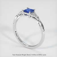 0.54 Ct. Blue Sapphire Ring, 14K White Gold 2
