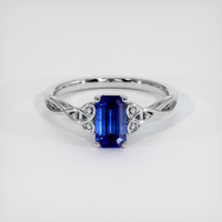 1.20 Ct. Blue Sapphire Ring, 14K White Gold 1