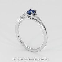 0.40 Ct. Greenish Blue Sapphire Ring, 18K White Gold 2