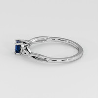 0.40 Ct. Greenish Blue Sapphire Ring, 18K White Gold 4