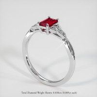 0.52 Ct. Ruby Ring, 18K White Gold 2