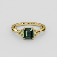 1.08 Ct. Green Sapphire Ring, 10K Yellow Gold 1