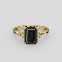 2.86 Ct. Green Sapphire Ring, 14K Yellow Gold 1