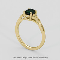1.03 Ct. Green Sapphire Ring, 18K Yellow Gold 2