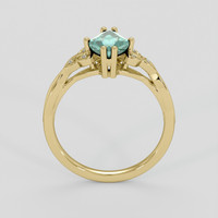 1.36 Ct. Bluish Green Sapphire Ring, 18K Yellow Gold 3