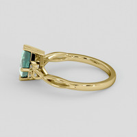 1.36 Ct. Bluish Green Sapphire Ring, 18K Yellow Gold 4