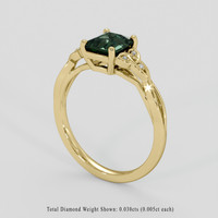 1.08 Ct. Green Sapphire Ring, 18K Yellow Gold 2
