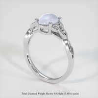 1.83 Ct. Bluish Grey Sapphire Ring, Platinum 950 2
