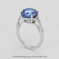 7.20 Ct. Blue Sapphire Ring, Platinum 950 2