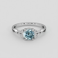 1.18 Ct. Greyish Blue Sapphire Ring, Platinum 950 1
