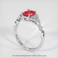 1.09 Ct. Reddish Pink Sapphire Ring, Platinum 950 2