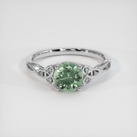 1.50 Ct. Green Sapphire Ring, 14K White Gold 1