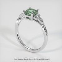 1.50 Ct. Green Sapphire Ring, 14K White Gold 2