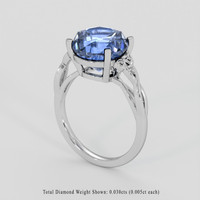 7.20 Ct. Blue Sapphire Ring, 14K White Gold 2