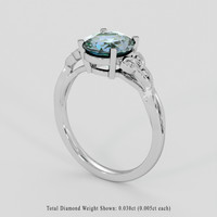 2.30 Ct. Greenish Blue Sapphire Ring, 14K White Gold 2