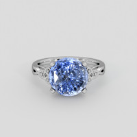 7.20 Ct. Blue Sapphire Ring, 18K White Gold 1