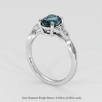 1.80 Ct. Greenish Blue Sapphire Ring, 18K White Gold 2