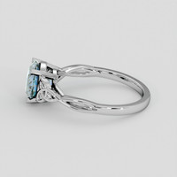 2.30 Ct. Greenish Blue Sapphire Ring, 18K White Gold 4