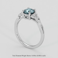 1.18 Ct. Greyish Blue Sapphire Ring, 18K White Gold 2