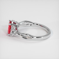1.09 Ct. Reddish Pink Sapphire Ring, 18K White Gold 4