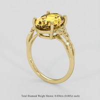 6.03 Ct. Yellow Citrine Ring, 10K Yellow Gold 2