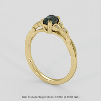 0.88 Ct. Green Sapphire Ring, 10K Yellow Gold 2