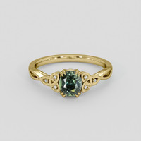 1.31 Ct. Green Sapphire Ring, 10K Yellow Gold 1