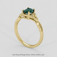 0.99 Ct. Bluish Green Sapphire Ring, 10K Yellow Gold 2