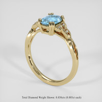 1.14 Ct. Sky Blue Topaz Ring, 14K Yellow Gold 2