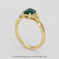 0.99 Ct. Bluish Green Sapphire Ring, 14K Yellow Gold 2