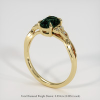 1.33 Ct. Bluish Green Sapphire Ring, 18K Yellow Gold 2