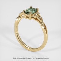 1.15 Ct. Green Sapphire Ring, 18K Yellow Gold 2