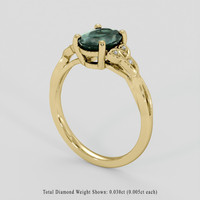 1.65 Ct. Bluish Green Sapphire Ring, 18K Yellow Gold 2