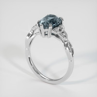2.41 Ct. Greenish Blue Sapphire Ring, Platinum 950 2