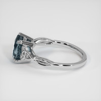 2.41 Ct. Greenish Blue Sapphire Ring, Platinum 950 4