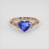 1.43 Ct. Blue Sapphire Ring, 14K Rose Gold 1