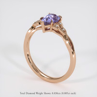1.70 Ct. Purple Sapphire Ring, 18K Rose Gold 2
